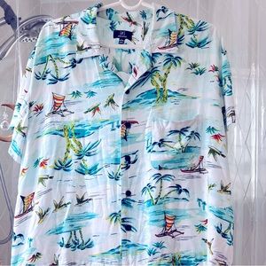 HAWAIIAN PRINT BLOUSE